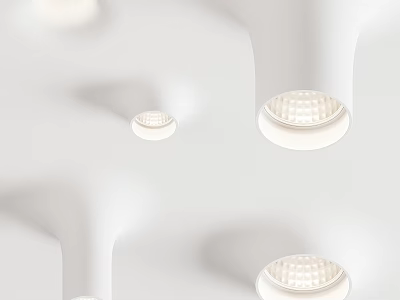 Modern White Ceiling Mounted Downlights And Spotlights Lighting Fixtures For Interior Design 3d model