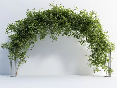 Decorative Archway Covered In Lush Green Vines With Metal Support Frame 3d model