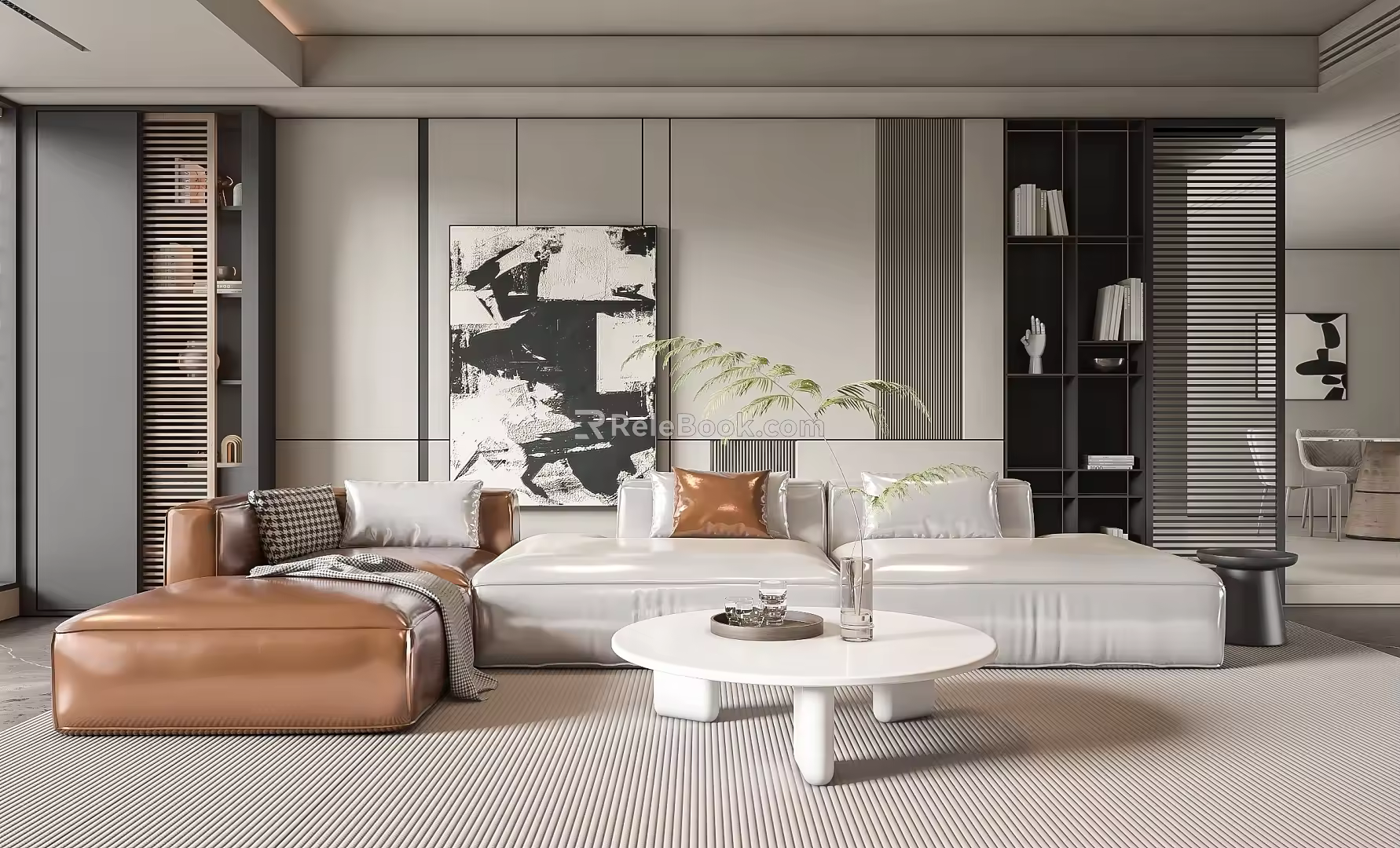 Modern corner sofa combination 3d model