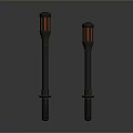 Modern Black Torch Lights With Yellow Illumination And Base Design Set of Two