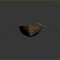Vintage Wooden Boat With Single Oar And Rustic Details On Dark Background