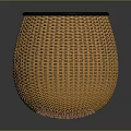 Orange Woven Basket With Black Rim On Dark Background For Home Decor