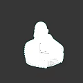 Detailed 3D Game Movie Character With Bald Head Stern Expression And Bullet Belt