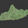 Natural Rockery Landscape Decor With Textured Stone Surface And Moss Accents