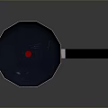 Octagonal Black Frying Pan With Red Dot And Ergonomic Black Handle