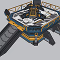 Alien Science Fiction Tarmac Alien Spacecraft Technology Style Meichen Star Style Future Technology Series Combat Machine 3d model