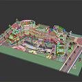 Luxury Resort Building Complex With Rooftop Gardens Palm Trees And Swimming Pool
