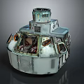 Industrial Vintage Metal Cabin With Multiple Observation Windows And Surface Equipment