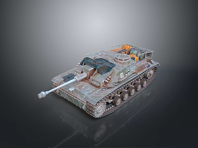 Detailed Military Tank 3D Model With Vintage Design Metallic Texture And Tracks 3d model