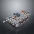 Detailed Military Tank 3D Model With Vintage Design Metallic Texture And Tracks