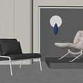 Modern Lounge Chairs With Leather And Fabric Seats And Metal Frames In Minimalist Interior