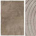 Square Rugs with Light Gray and Brown Concentric Circle Patterns Stacked Design 3d model