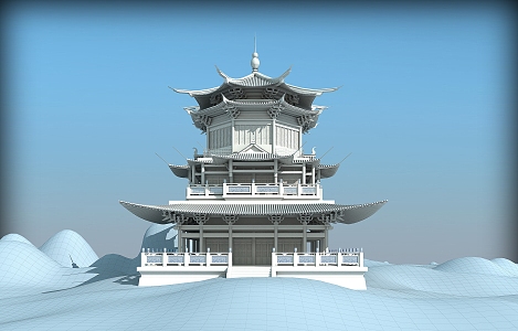 Chinese ancient building 3d model