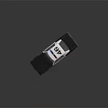 Black And White Police Car With Red Blue Police Lights Number 46 And Badge