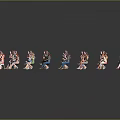 Large Group of Colorful Characters Arranged in Wave Like Shape With Gray Background Reflections