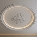 French European-style Ceiling French-style Gypsum Carved Ceiling French-style Carved Lamp Plate Gypsum Line Round Ceiling 3d model