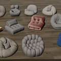 Various Styles of Comfortable Bean Bag Chairs with Different Colors for Living Room Decor
