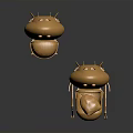 Futuristic Golden Cosmic Aerospace Spaceship Models Floating On Black Background With Reflective Effect