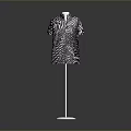 Black and White Zebra Print Short Sleeve Dress on White Standing Hanger with Gray Background