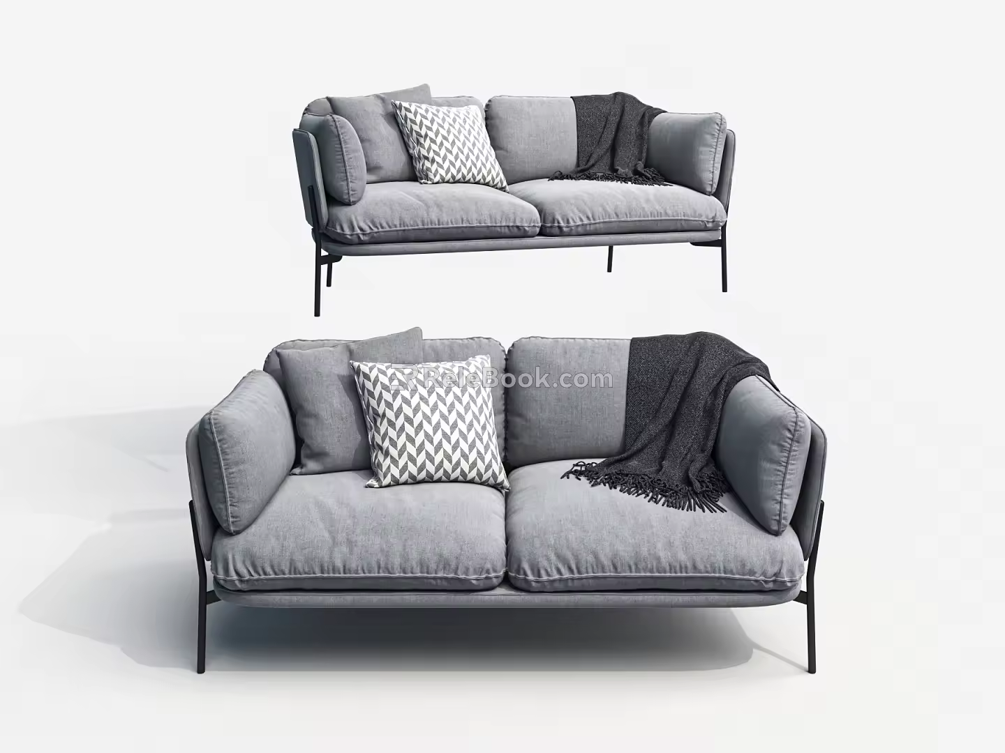 Modern double sofa 3d model