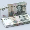 Neatly Stacked Chinese 1 Yuan Banknotes from Peoples Bank of China