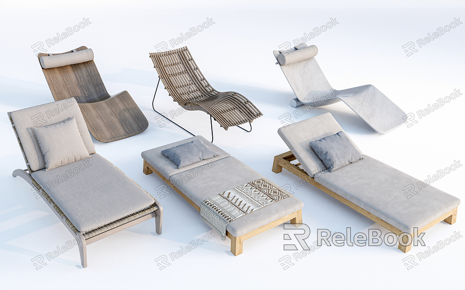 Modern Recliner Outdoor Reclining Chair Recliner Combination Beach Chair Outdoor Leisure Chair Swimming Pool Chair model