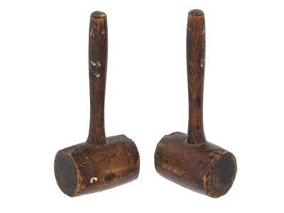 Practical Hardware Tools Pair Of Wooden Handle Hammers For Home Repair And DIY Projects 3d model