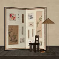 New Chinese Style Screen Partition 3d model