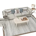 Modern Sofa Coffee Table Set With Decorative Pillows Floor Lamp Side Table And Rug 3d model