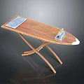 Wooden Foldable Ironing Board With Iron And Heat Resistant Surface