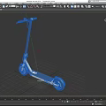 Modern Electric Scooter With White Frame Gray Handlebar And Red Brake Line