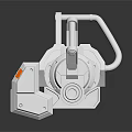 White Car Mechanical Component With Orange Accents And Detailed Engineering Structure