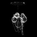 Modern Elegant Chandelier Design With Transparent Glass Globes And Crystal Chain Pendants