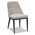 Modern Light Gray Padded Leisure Chair With Black Metal Legs And Ergonomic Backrest