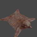 Mythical Winged Game and Movie Character With Brown Body Fierce Expression Dark Striped Background