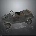 Vintage Open Top Military Vehicle With Metallic Body Detailed Wheels And Reflective Surface