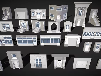 Jane Ou Building Entrance Door Combination 3d model