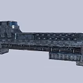 Detailed Futuristic Sci-Fi Mechanical Structure With Metallic Gear Components And Yellow Accents