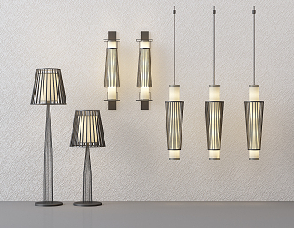 New Chinese-style lamps and lanterns combination lamps 3d model