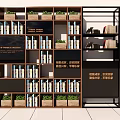 Modern Bookcase Design With Books Potted Plants And Multiple Storage Compartments 3d model