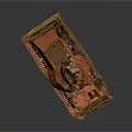 Vintage Red Military Tank With Rustic Tracks Turret And Display Base