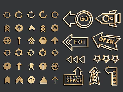 Modern icon arrow 3d model Modern icon arrow 3d model