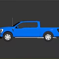 Blue Ford Pickup Truck With Shiny Exterior And Double Cab Design