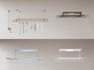 Various Clothes Drying Racks With Hanging And Foldable Designs For Home Use 3d model