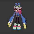 Cute Game And Movie Character With Blue Jacket Long Arms Pink Tongue And White Shoes