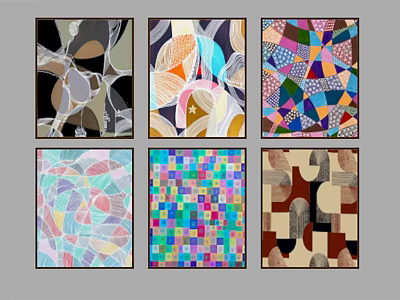 Abstract Paintings with Various Colorful Patterns and Geometric Shapes for Modern Wall Decor 3d model