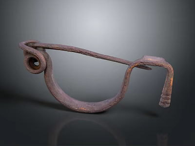 Vintage Rustic Metal Hanging Hook With Curved Design For Household Use 3d model