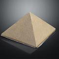 Cartoon Style Pyramid Illustration With Sandy Color Shiny Surface And Dark Background Scene