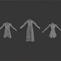 Simple Designed Three Silver Coat Models With Long And Short Styles For Daily Use 3d model
