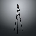 Sturdy Black Tripod Stand With Adjustable Legs And Camera Mount Top 3d model